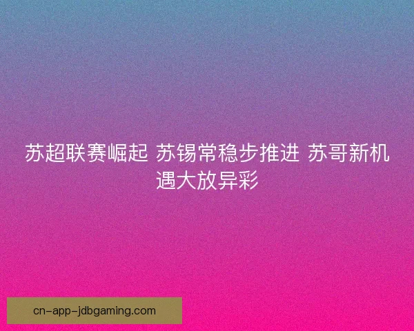 苏超联赛崛起 苏锡常稳步推进 苏哥新机遇大放异彩